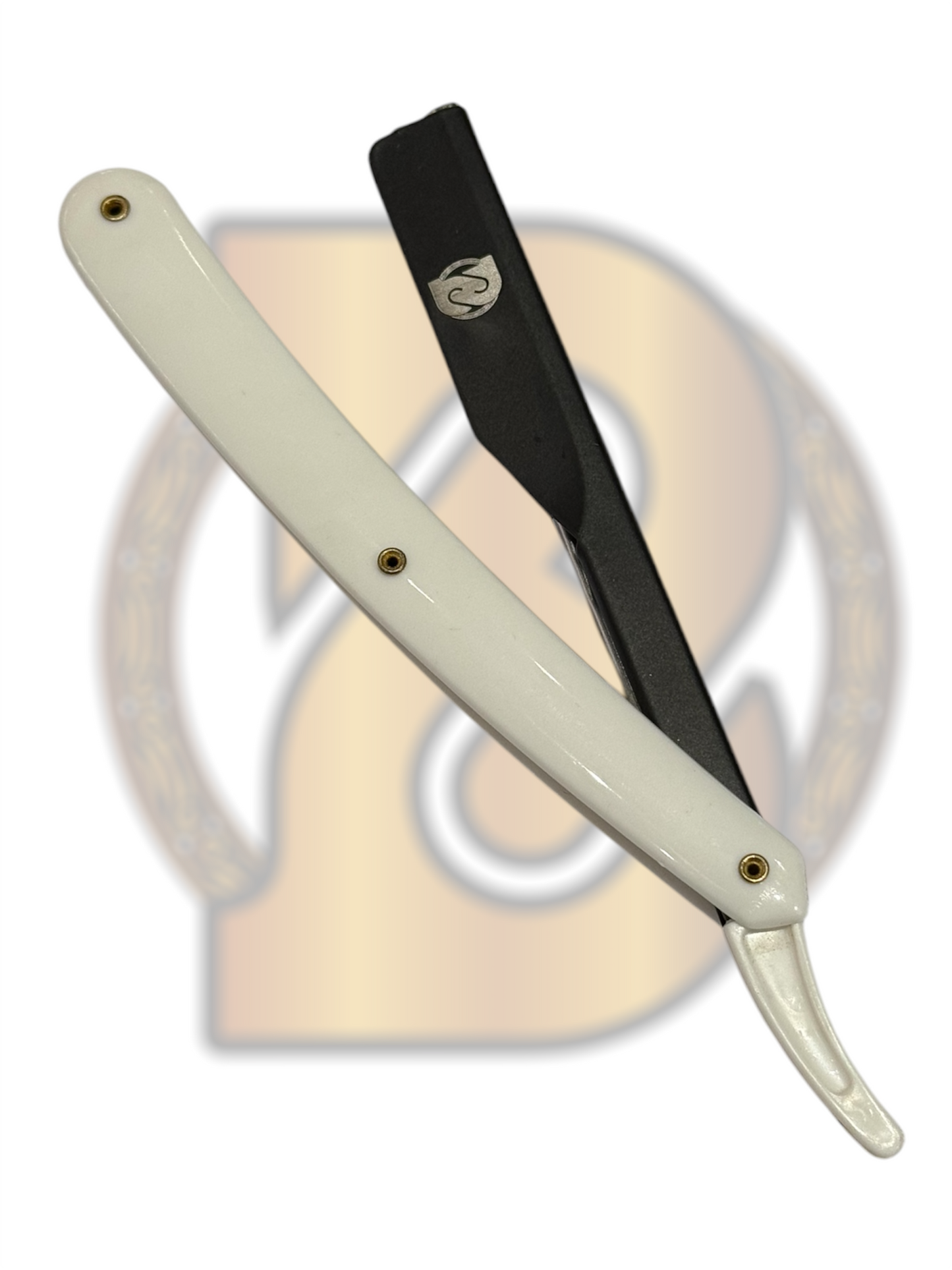HAIR BENDERS WHITE/BLACK STRAIGHT RAZOR