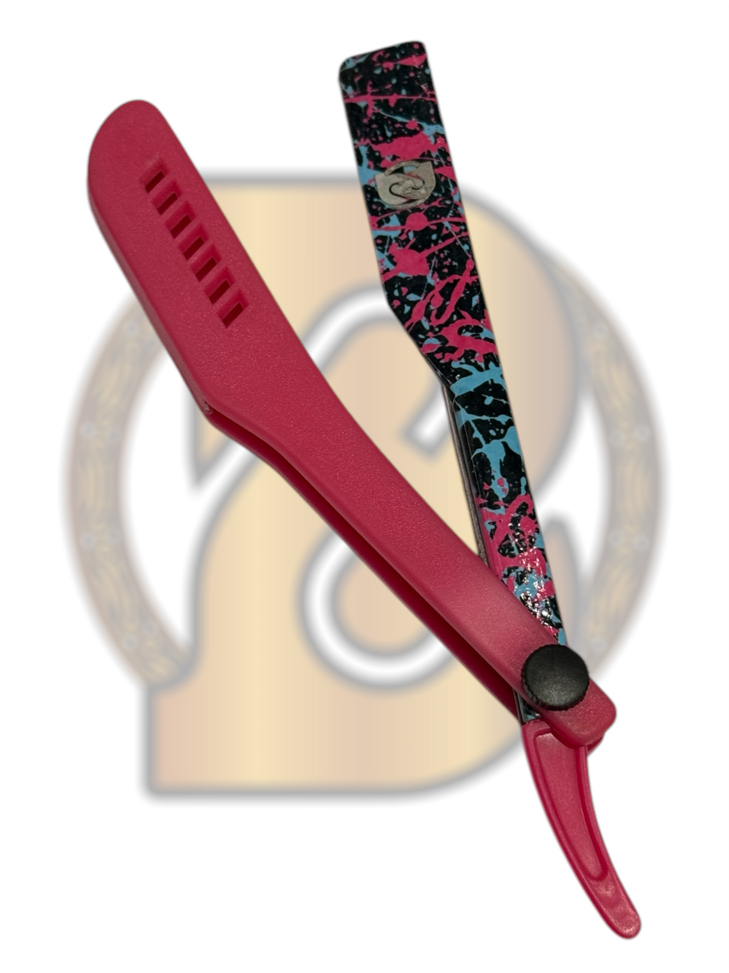 HAIR BENDERS PINK/PAINT SPLASH STRAIGHT RAZOR