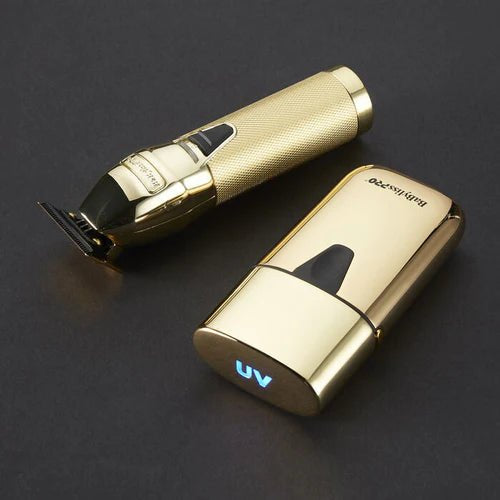 BABYLISS PRO LIMITED EDITION GOLD FX TRIMMER & UV SINGLE-FOIL SHAVER S –  Barbers Factory