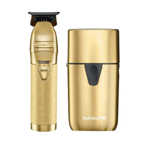 BABYLISS PRO LIMITED EDITION GOLD FX TRIMMER & UV SINGLE-FOIL SHAVER SET