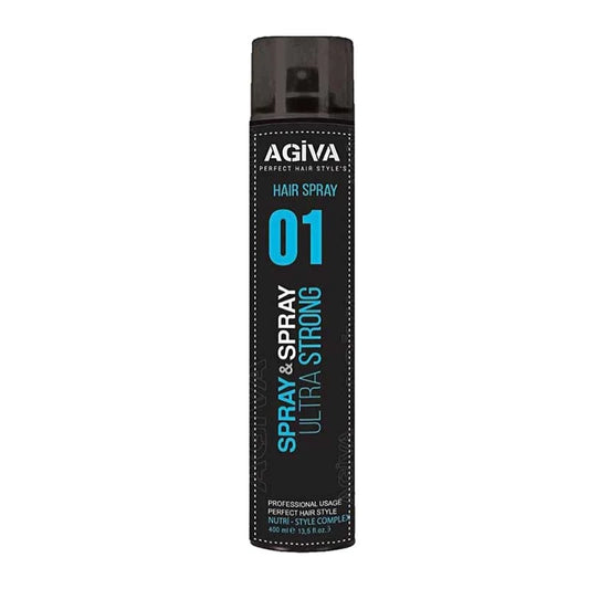 Agiva Hair Spray 01 GLUED Extra Strong Black 400mL