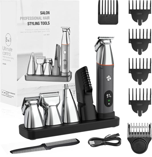 Telfun Beard Trimmer for Men, Electric Razor IPX7 Waterproof Beard Trimming Kit