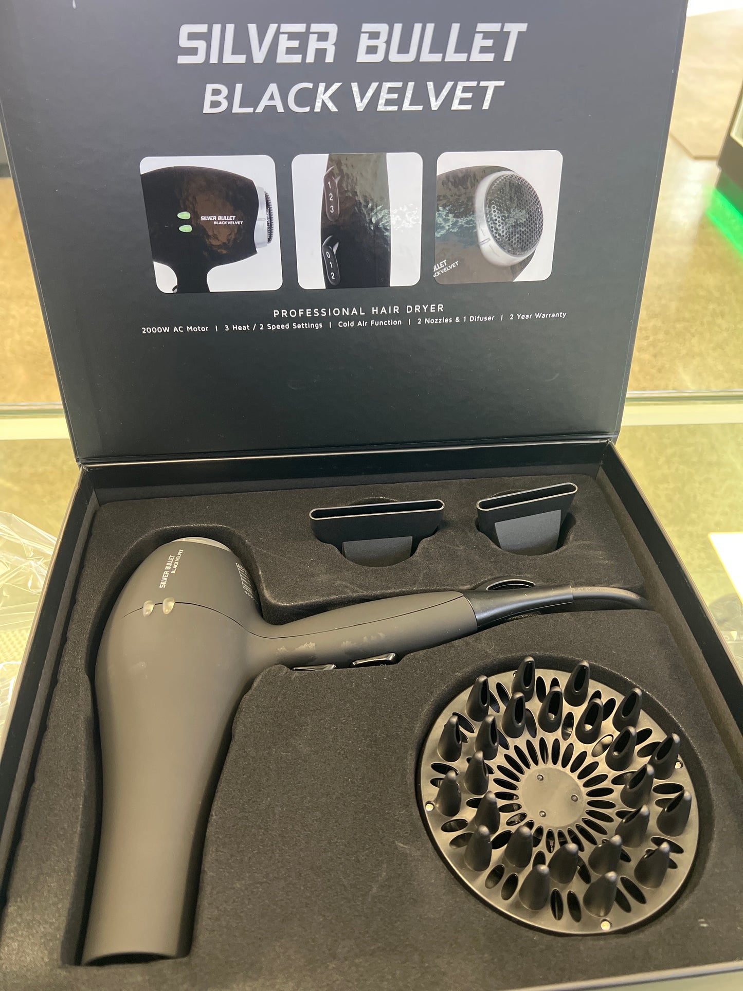 Silver bullet black velvet hair dryer