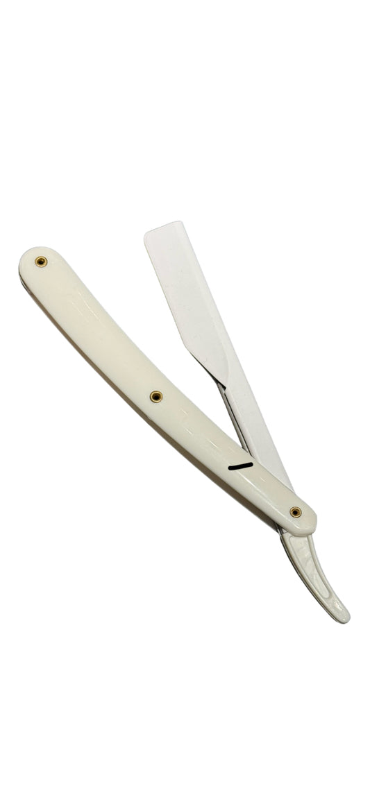 MODERN WHITE STRAIGHT RAZOR FOR DISPOSABLE BLADES